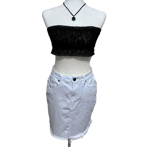 Fidelity Denim NWT White Jean Mini Skirt Women 26 - Picture 1 of 13